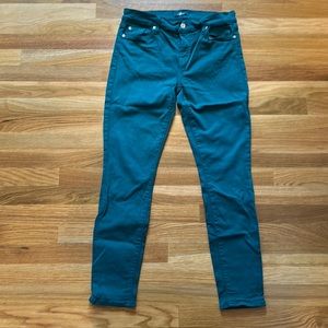 Green 7 for all Mankind skinny jeans size 30